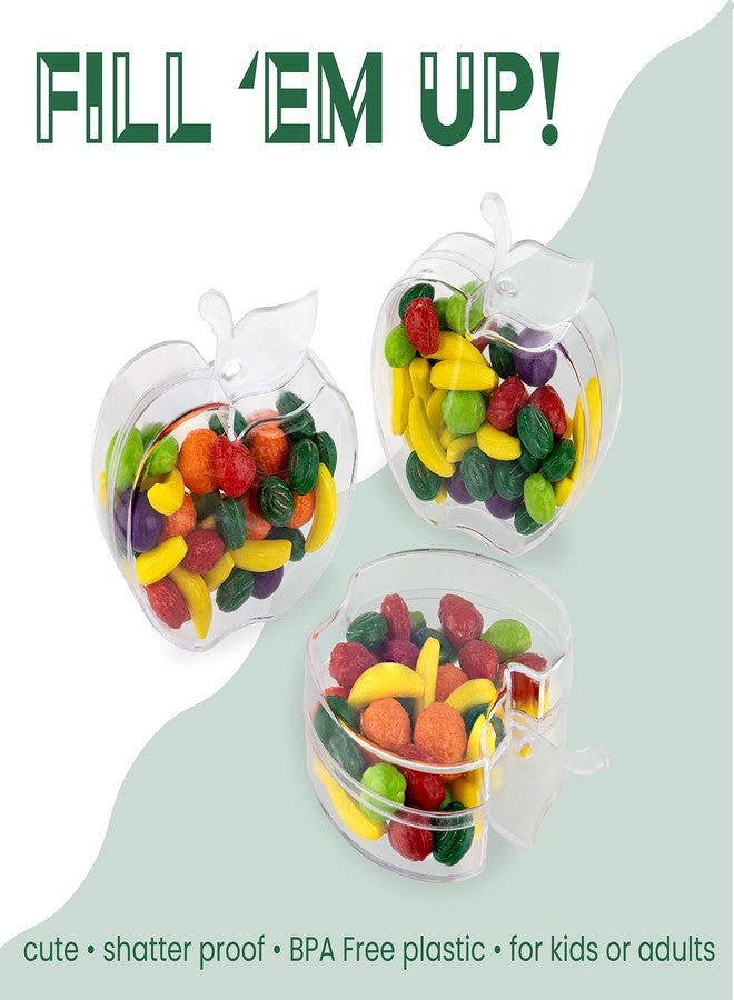 Hammont Apple Shaped Acrylic Candy Boxes - 12 Pack - 2.95"x2.28"x1.02" - Perfect for Weddings, Birthdays, Party Favors and Gifts | Cute Clear Plastic Containers | Clear Fillable Ornaments Crafts Decorations - Image 5